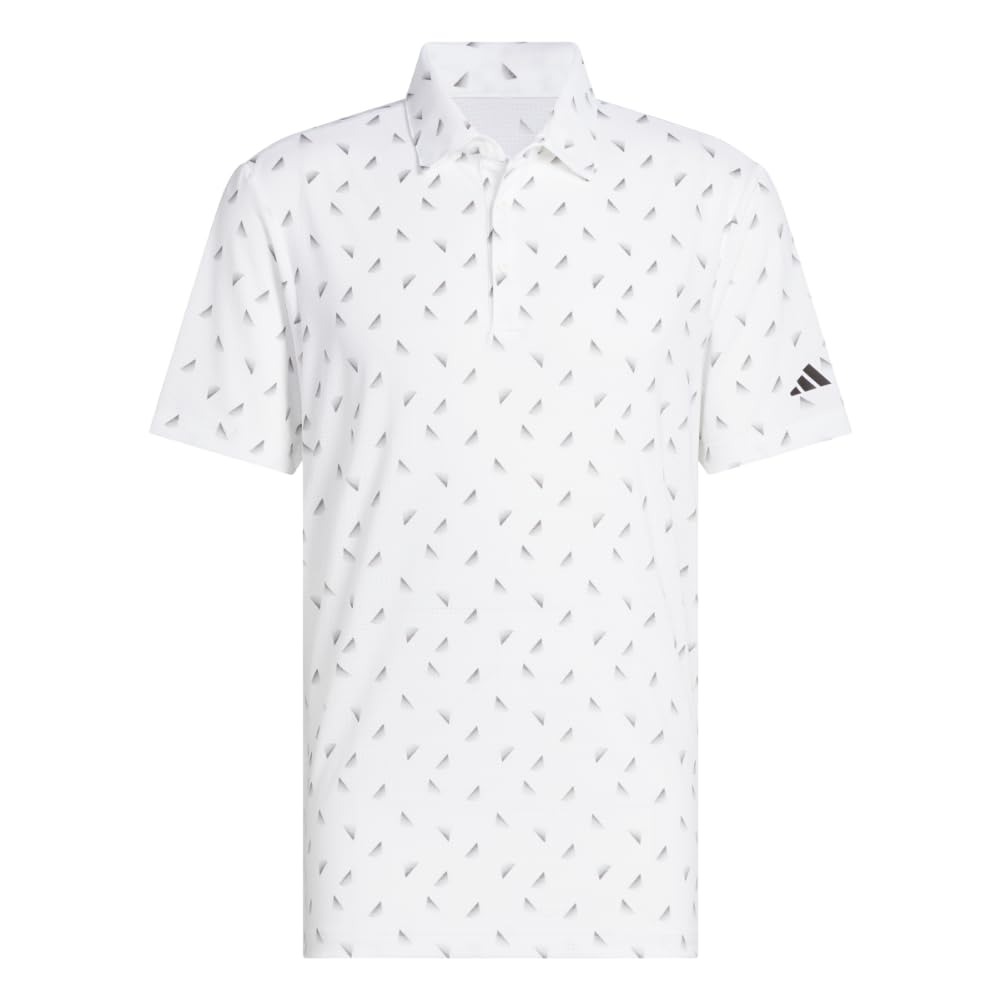 adidas Męska koszulka polo z nadrukiem Ultimate365 z siateczką Ultimate365 (1 opakowanie), biały/czarny, S