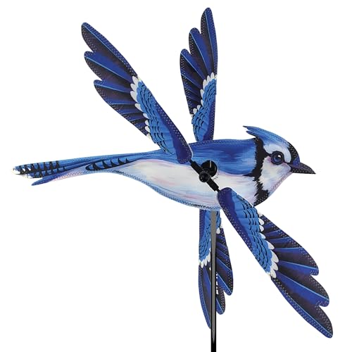 Whirligig Spinner Blue Jay 18' – Vibrant Bird-Themed Design, Weather-Resistant Outdoor Decor, Durable & Lightweight for Patios, Yards, and Gardens -...