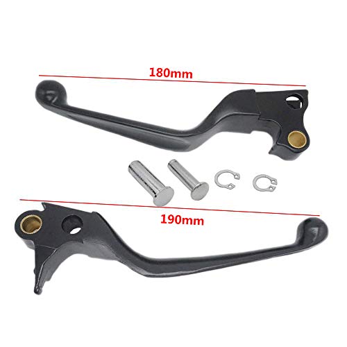S SYUU Black Hebel Bremsgriff Aluminium Bremshebel Kupplungshebel kompatibel mit Harley Davidson Dyna XL Sportster 883 1200 Softail Fat Boy Road King 1996-2003
