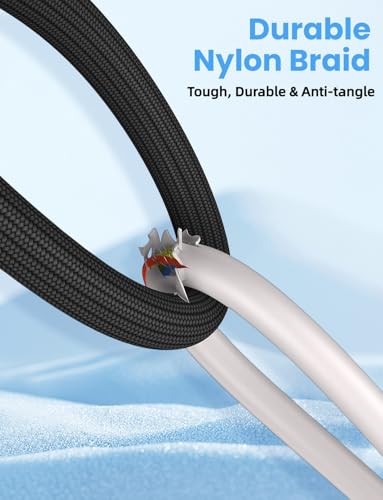 Image of Verilux PD 240W Type C Cable Fast Charging with Lanyard, 3.9Ft /1.2M C Type Charger Cable with 480Mbps Data transfer, Nylon Braided for iPhone 17 /17 Pro /17 Pro Max /16 /15 Series, Galaxy S26 /S25 /S24 /S23