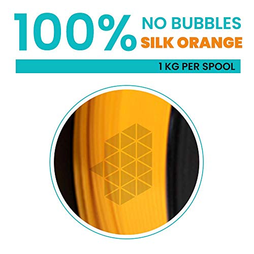 Image of Tesseract Premium PLA + 1.75mm 3D Printing Filament | Dimensional Accuracy + /- 0.03mm | Compatible with Most FDM Printers | 1 KG 3D Printer Filament - PLA Silk Orange (Quantity 1)