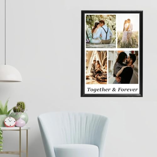 Image of Personalized Together Forever Photo Frame Custom Couple Collage Picture Frame Premium MDF Wall Hanging Gift 16 x 24 Inch
