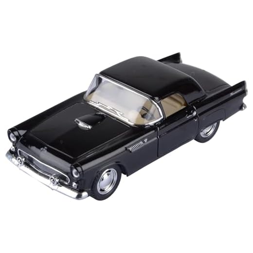 KiNSMART - 1955 Ford Thunderbird Hard Top 5" 1:36 Scale Metal Model Toy Classic Car (Black)