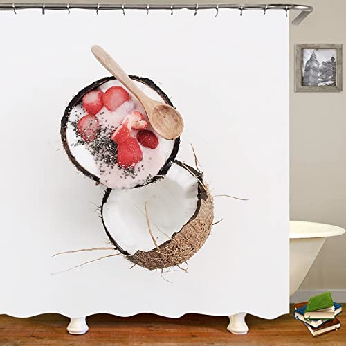 Rideau douche 180x200cm polyester imperméable blanc rouge pour salle de bain
