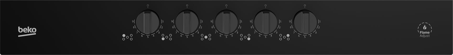 HILW75325SDX - Piano cottura a gas, n° 5 fuochi, nero, 75 cm