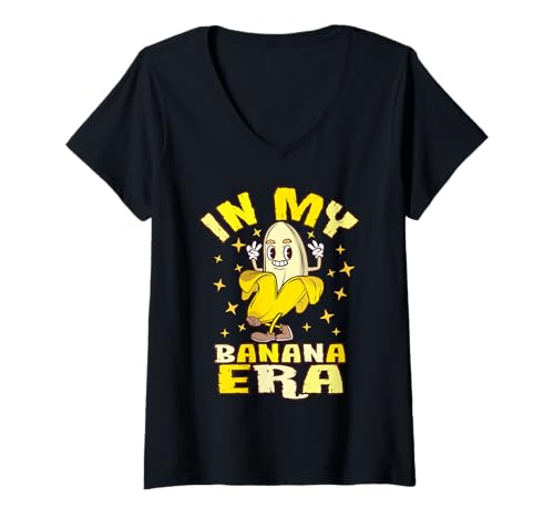 Mujer Funny In My Banana Era Fruit Lover Banana Squad Vintage Camiseta Cuello V