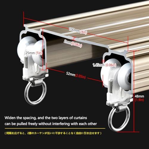 Barras de cortina para dormitorio dobles de aluminio blanco de 120 cm 5