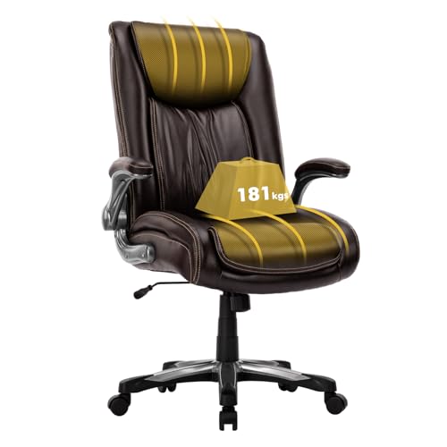 COLAMY XXL Bürostuhl [180kgs] - Hochlehner Chefsessel mit verstellbaren Armlehnen &...
