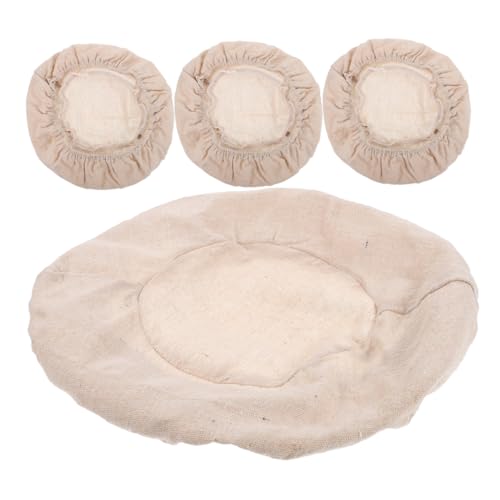 ABOOFAN Cotton Linen Bread Basket 4pcs Bread Proofing Basket Cover Easy-clean Design Size s