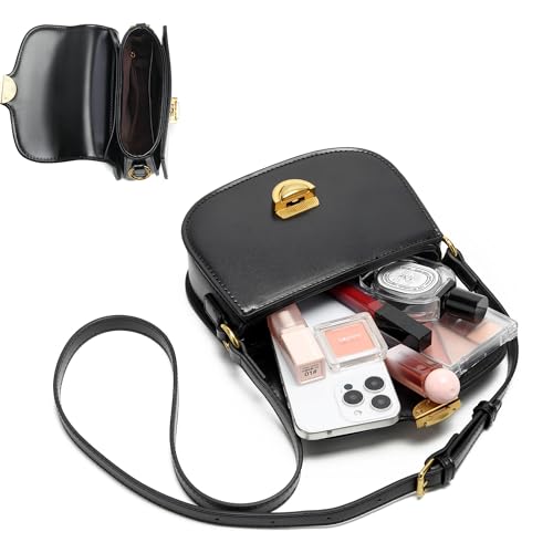 Vintage PU Leather Saddle Crossbody