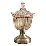 Mikinona Kristall Bonbonglas mit Deckel Dekorativer Aufbewahrungsbehälter für Snacks Süßigkeiten und Trockenfrüchte Transparenter Snack Container für Zuhause