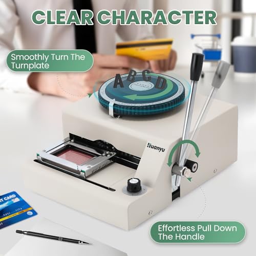 Huanyu PVC Card Embosser 68 Characters Manual Embossing Machine Credit ID VIP Code Gift Card Printer Letterpress Stamping Print Machine - Image 3