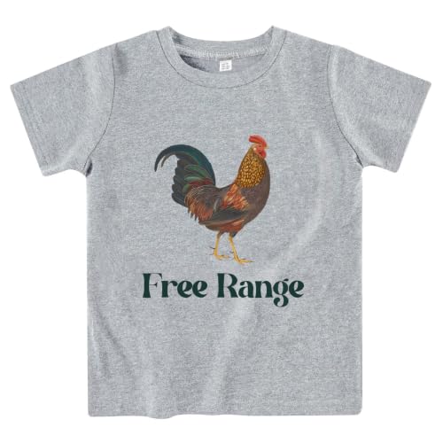 Image of Kids Short Sleeve Tees Toddler Crewneck T-Shirts Boys Girls Dino Raccoon Excavator Silly Goose Flower Girl Tops 2-7 Years