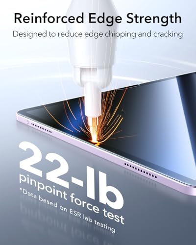 Image of ESR 2 Pack Screen Protector for iPad Air 13 Inch M4 /M3 /M2 2026 /2025 /2024 (8th /7th /6th Gen), 9H Tempered Glass Film with UltraFit Tray, Apple Pencil Support, Scratch Resistant, HD Clarity, Bubble Free