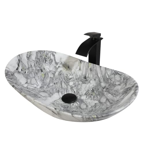 Zoyueyu 24x14 Inch Oval Vessel Sink with Waterfall Faucet by Zoyueyu - Used condition - Image 7