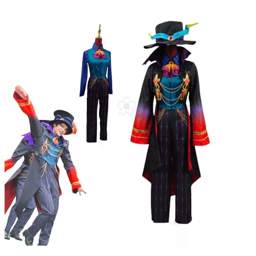 【桜のアニメ衣装】実物撮影 東京ディズニーランド（TDL） ザ・ヴィランズ・ハロウィーン“Into the Frenzy” 先頭男性ダンサー 帽子付き コスプレ衣装 cosplay 仮装 コスチュームのサムネイル