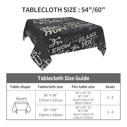 Nappe carrée 152x152 en polyester imperméable décore votre table