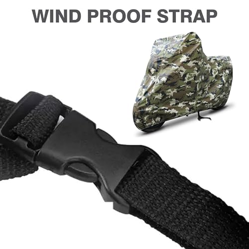 Image of Sulfar 100% Waterproof Universal Bike Cover UV Protection & Dustproof Bike Body Cover for Royal Enfield Bullet Bike (Jungle White)