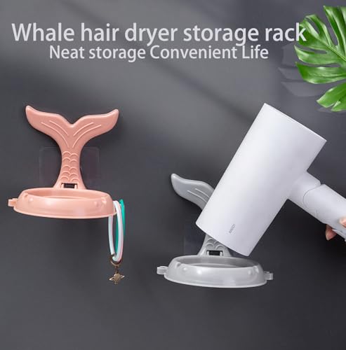 Suporte universal para secador de cabelo, 2 peças, cinza e branco, suporte de parede para secador de