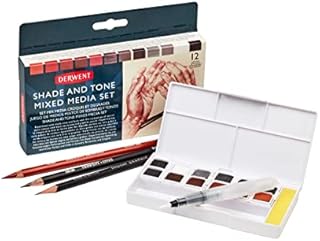 Derwent Shade & Tone Mixed Media Set, 16 Piece Set, Natural Paint Colours with Inktense, Graphitint, Pencils & Tinted Charcoal, Professional Quality, 2305903