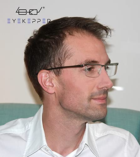 Eyekepper 3 works Half-rim Reading Glasses Silver Frame Reader Eyeglasses for Men Women Reading +0.75 - Image 2