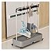 GOCHUSX Commercial Mop Rack, Broom Holder Organizer, Cleaning Caddy On Wheels, Floor-Mounted Mop Bucket, Freestanding Broom Closet Cabinet (Color : White, Size : 92x40x96cm(16slots))