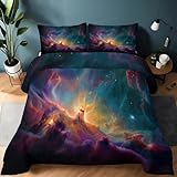 Ya en mundofriki.es: Genérico Edredón nórdico de Microfibra 135 x 200 cm Onírico Cósmico Magnífico Relleno nórdico 4 Estaciones con 2 Fundas de Almohada – Ultra Suave edredón para Niños niñas, Color