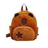 Mochila Infantil Capivara em Pelúcia | Fofa, Confortável e Ideal para Escola e Passeios Dia das Crianças