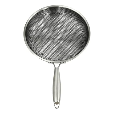 RUETERY 28 cm patelnia o strukturze plastra miodu, patelnia ze stali nierdzewnej, nieprzywierająca, odporna na wysokie temperatury 380°C, nadaje się do mycia w zmywarce, uniwersalna patelnia, nadaje