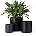 Produktbild Blumentopf Schwarz,3er-Pack 17cm/14cm/10cm Übertopf aus Kunststoff mit Ablauflöchern,Rund Plastik Pflanzentopf für Innen und Außenbereich Kräutertopf Sukkulenten Kaktus