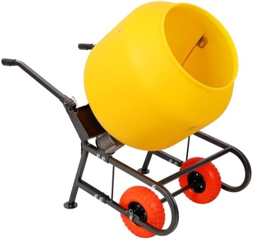 【LuckyNote】6 CUFT/170L Portable Electric Poly Drum Concrete Mixer, Heavy Duty Power Cement Mixing Machine for Mortar, Stucco, 115V/60HZ