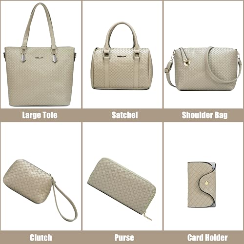 Purses and Handbags for Women Synthetic Leather Tote Crossbody Bags Satchel Purses Set 6pcs2