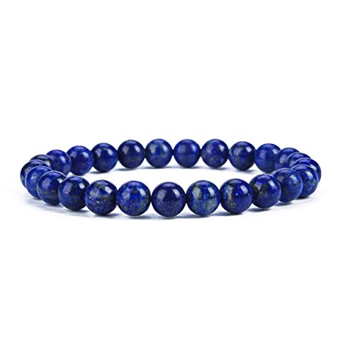 Cherry Tree Collection Blue Lapis Lazuli Bracelet 8mm Round Beads Medium