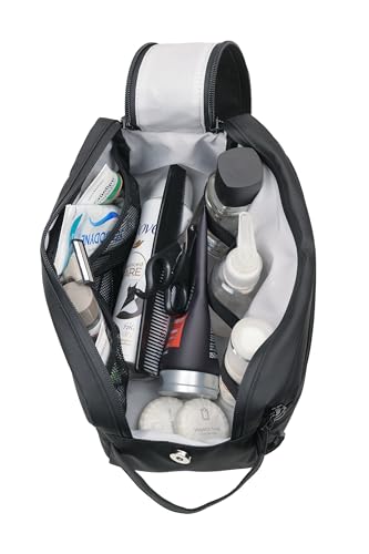 Washbag 2 TROIKA en bâche noire avec double fermeture éclair et grand compartiment