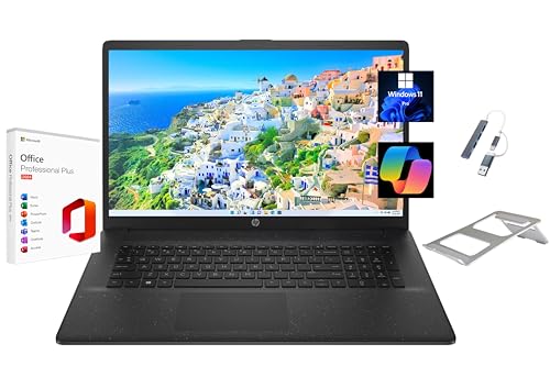 HP (エイチピー) 2025 17.3インチ HD+ ノートパソコン 永久保証 Microsoft Office 2024 Intel Core i5-1334U 32GB RAM 512GB SSD Intel Iris Xe Graphics Win