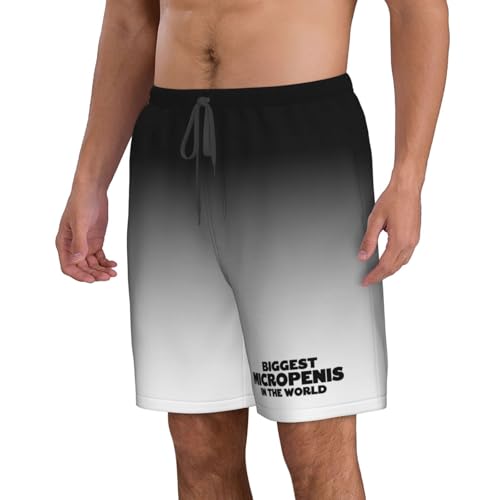 Men's Swim Trunks Bathing Suit Hawaiian Swimsuits Biggest Micropenis in The World Beach Shorts with Pockets,2