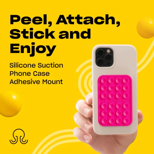 Image of OCTOBUDDY Classic - Silicone Suction Phone Case Adhesive Mount, Hot Pink