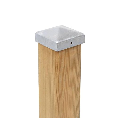 10er Set - Pfostenkappen Zaunkappe Pyramide verzinkt 71 x 71 mm - 10 Stück