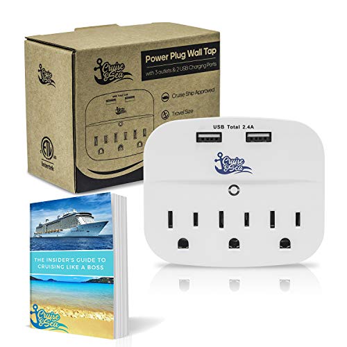 Cruise Power Strip No Surge Protector with USB Outlets - Ship Approved Cruise