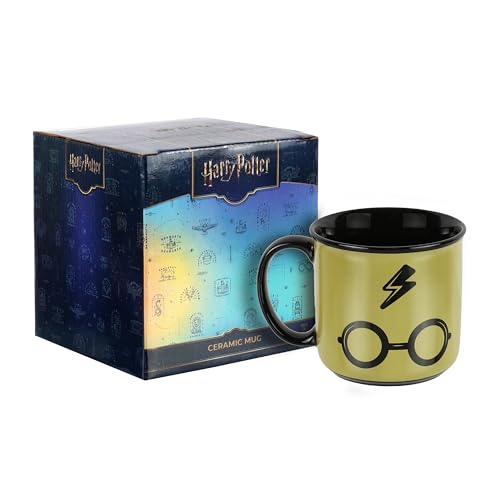 Image of Premium Coffee Mug for Office & Home | Harry Potter Ceramic Coffee Mug | 3 x 3.5 Inch Coffee Cup | Stylish Gift for Book & Movie Fans | Hot & Cold Beverage Cup 300ml (Black - Gold)