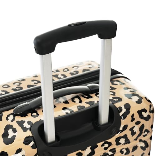 Hardshell 3-Piece Luggage Set for Stylish Travel, Lightweight Spinner Suitcases, Brown Leopard Pattern, 20" 24" 28"4