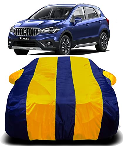 Image of Waterproof Car Cover with Ultra Surface Body Protection (Yellow Stripes) (Toyota Camry)