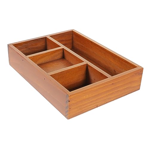 Almacenamiento de Madera Vintage Cosméticos y Organizador de Escritorio con Compartimentos Decoración Encimeras