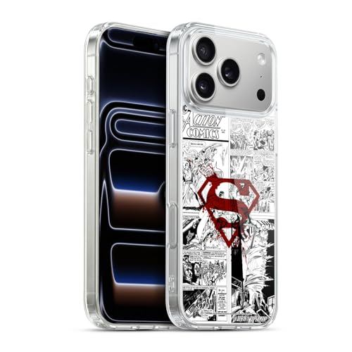 Head Case Designs sous Licence Officielle Superman DC Comics Red Logo Splatter Comicbook Art Coque en Gel [Qualité Militaire] Compatible avec Apple iPhone 17 Pro Max Et Compatible avec MagSafe