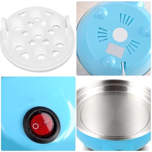 Image of Egg Boiler Instant Egg Boiler for Steaming, Poacher Single Layer Egg Electric Automatic Off Boil upto 7 Eggs Automatic Off Egg Poacher for Steaming, Cooking, Boiling and Frying (Multi Color)