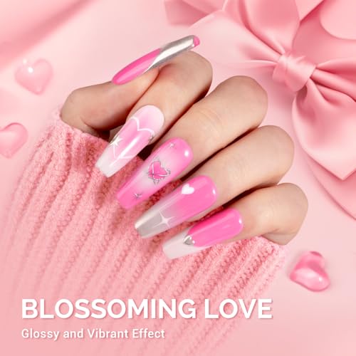 Image of MelodySusie Light Pink Gel Nail Polish,0.5fl oz Nails Soak Off UV LED Bright Pink Gel Polish Gift for Women Nail Art Manicure Salon DIY Nail Design Decoration at Home-1646