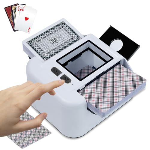 HARIKIKI Kartenmischer Aufladbarer, Automatischer Kartenmischmaschine Elektrische Kompakt Schnell für Verschiedene Kartengrößen 2000 mAh Starke Akkukapazität Lasset Deine Pokernacht noch spannender