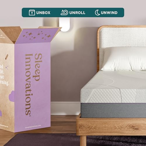 Image of Sleep Innovations Shiloh 12 Inch Green Tea Memory Foam Mattress, King Size, Bed in a Box, Medium Feel