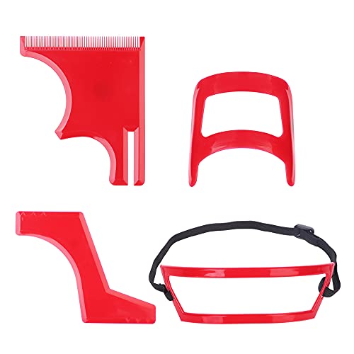 4pcs Hair Cutting Kit, Beard Shaping and Haircut Tool Kit, Multi-edge Hairline Beard Mustache Edge Template Stencil Guide for Men Hairline Neckline & Beard Grooming Styling Beard Trimming Tools