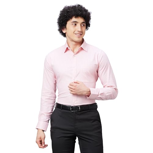 Image of Raymond Slim Fit Self Design Dark Maroon Shirt